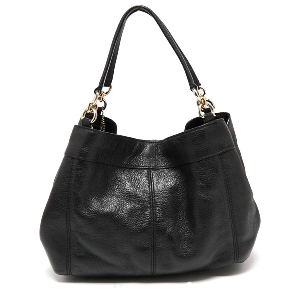 COACH Large Lexy Shoulder Bag Black with Gold Hardware - Picture 5 of 12